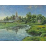 K A Sherrington - Alfriston, oil on canvas, framed, 44.5cm x 34.5cm : For Further Condition