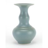 Chinese turquoise glazed vase, six figure character marks to the base, 14.5cm high : For Further