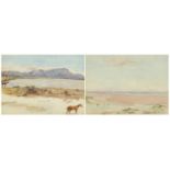 A G Taylor - From Muizenberg Vlei and Hottentot's Halland, pair of signed watercolours, mounted
