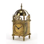French 17th century style brass lantern clock, the chapter ring with Roman numerals, 17.5cm high :