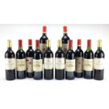 Twelve bottles of mature claret red wine comprising four bottles of 1997 Chateau Pichon Lussac St