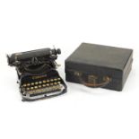 Vintage Corona portable typewriter with case, patented July 10th 1917, 27cm wide : For Further