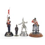 Four Military figures including Charles Stadden and hand painted examples, the largest 15.5cm high :