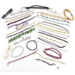 Costume bracelets, some silver set with semi precious stones : For Further Condition Reports and