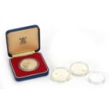 Silver proof coins including two golden wedding collection examples : For Further Condition