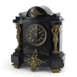 Victorian black slate mantel clock with bronze mounts, by Charles Frodsham of The Strand London, the