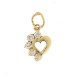 9ct gold clear stone love heart pendant, 1.8cm in length, approximate weight 0.7g : For Further