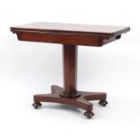 Victorian mahogany fold over tea table, 76cm H x 97cm W x 48cm D (folded) : For Further Condition