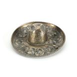 Sterling silver Mexican sombrero hat, 11cm in diameter, approximate weight 50.8g : For Further