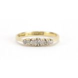 18ct gold diamond five stone ring, size N, approximate weight 2.6g : For Further Condition Reports
