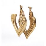 Pair of Victorian style 9ct gold earrings, 3.5cm in length, approximate weight 2.7g : For Further