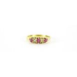 18ct gold diamond and ruby ring, size N, 2.9g :For Further Condition Reports Please Visit Our