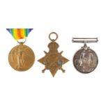 British Military World War I trio awarded to L-CPL,F.WALLIS.4THS.A.I. :For Further Condition Reports