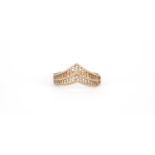9ct gold pierced herringbone ring, size T, 2.0g :For Further Condition Reports Please Visit Our