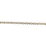 9ct gold cubic zirconia bracelet, 19cm long, 6.8g :For Further Condition Reports Please Visit Our