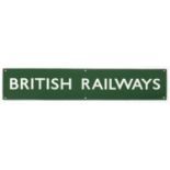 Railway interest British Railways enamel sign, 68cm x 15cm :For Further Condition Reports Please