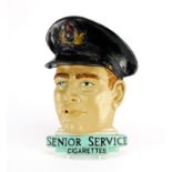 Art Deco hand painted plaster Senior Service Cigarettes wall plaque, 36cm high :For Further