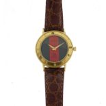 Ladies Gucci quartz wristwatch, the case numbered 75 3000 684, 2.5cm in diameter :For Further