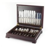 Arthur Price six place canteen of Sheffield silver plated cutlery, 42cm wide :For Further