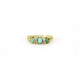 18ct gold turquoise and diamond ring, size L, 2.0g :For Further Condition Reports Please Visit Our