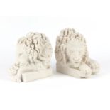 Pair of Grand Tour style lion design bookends, the largest 14cm high :For Further Condition