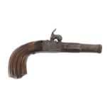 Antique percussion cap pistol, engraved with flowers, 18cm in length :For Further Condition