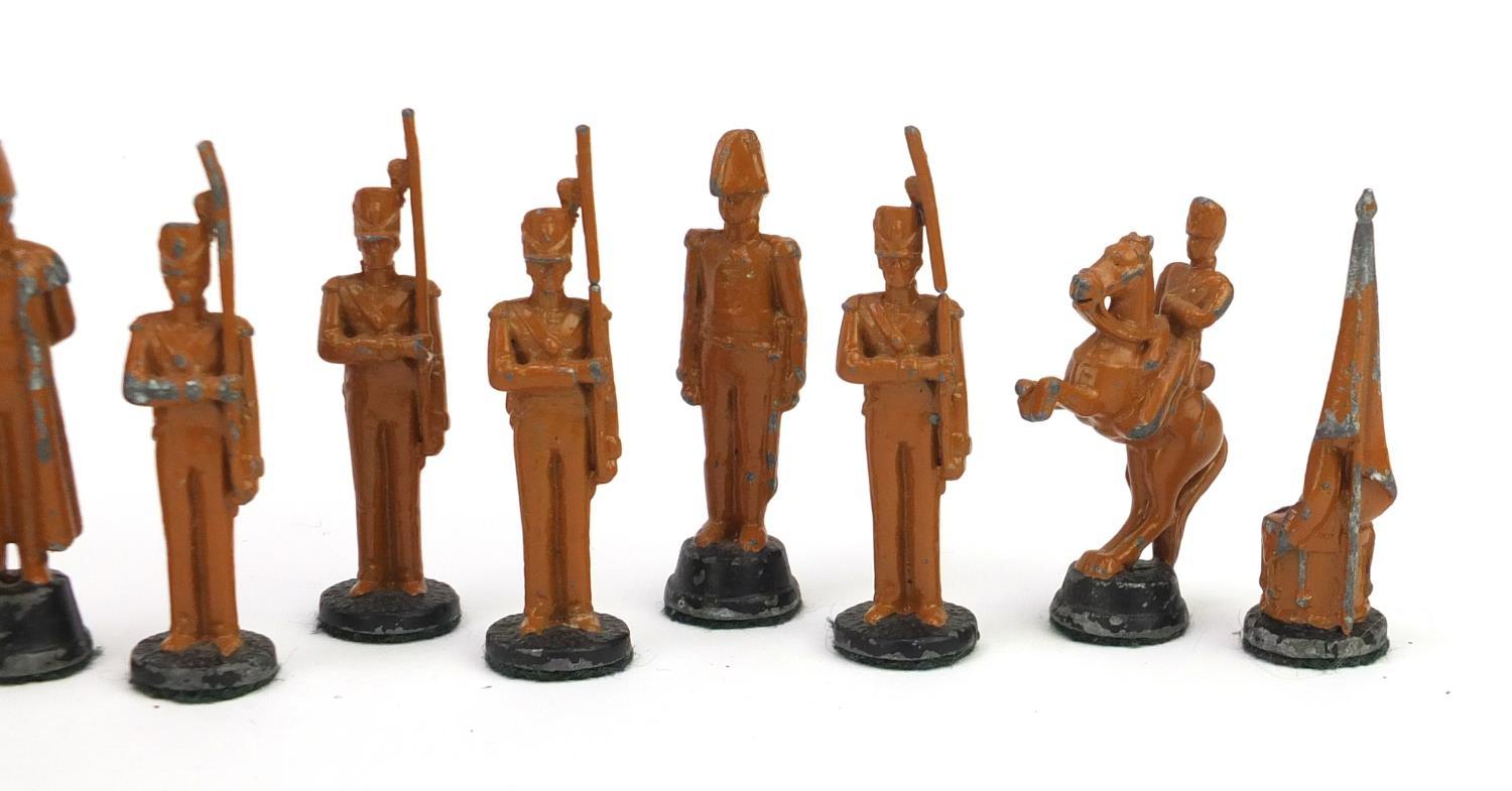Hand painted lead Napoleon chess set, the largest piece approximately 7cm high :For Further - Image 6 of 13
