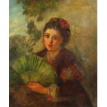 John Philip RA - Portrait of a Spanish girl, 19th century oil on canvas, inscribed verso, mounted