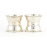 Pair of Victorian silver napkin rings, indistinct makers mark London 1874, 4.2cm high x 4.6cm in