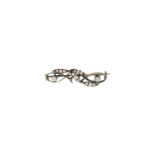 Antique unmarked white metal diamond bar brooch, 3.4cm in length, 2.8g :For Further Condition