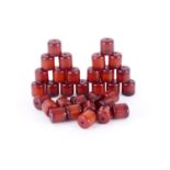 Cherry amber coloured Bakelite beads, each 1.2cm in length, 114.0g :For Further Condition Reports