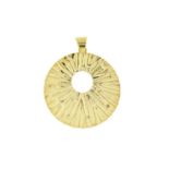 Circular 9ct gold pedant, 3.5cm in diameter, 1.9g :For Further Condition Reports Please Visit Our