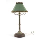 Early 20th century railway interest carriage lamp with shade, reputably removed from a carriage in