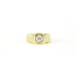 14k gold gentleman's diamond solitaire ring, size Y, 15.3g :For Further Condition Reports Please