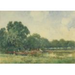 P A May 1925 - Regent Park, London, 19th century watercolour, mounted and framed, 34.5cm x 24.5cm :