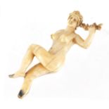 Antique continental ivory carving of a nude female, 7cm high :For Further Condition Reports Please