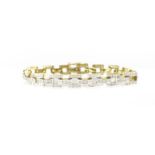 9ct gold diamond bracelet, 19cm in length, 13.8g :For Further Condition Reports Please Visit Our