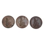 Three William IV farthings comprising dates 1831, 1834 and 1835 :For Further Condition Reports