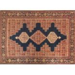 Rectangular blue ground Bihar rug 192cm x 132cm :For Further Condition Reports Please Visit Our