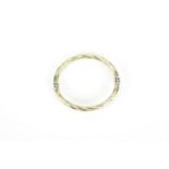 9ct two tone gold bangle, 7cm wide, 6.9g :For Further Condition Reports Please Visit Our Website.
