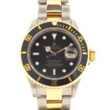 Gentleman's Rolex Oyster Submariner date wristwatch, 4cm in diameter, with box :For Further