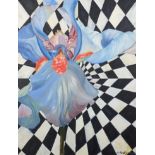 Aida Emeliyanova - Still life flower, oil on canvas, Royal Academy of Arts label verso, framed, 90cm