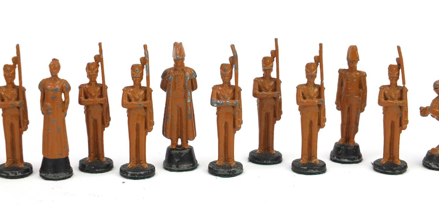 Hand painted lead Napoleon chess set, the largest piece approximately 7cm high :For Further - Image 5 of 13
