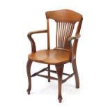 Oak open armchair, 92cm high :For Further Condition Reports Please Visit Our Website. Updated Daily