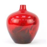 Royal Doulton Flambe glazed vase, decorated with an abstract design, numbered 1616, 22cm high :For