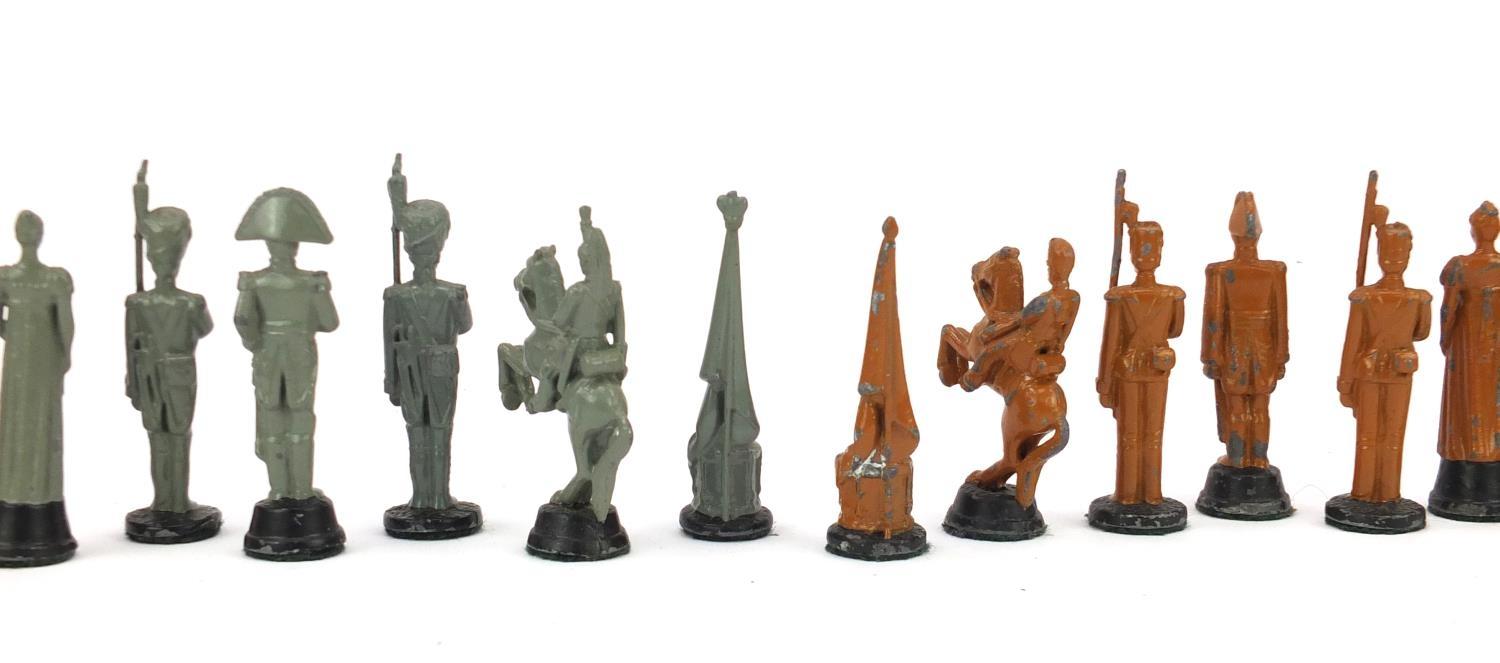 Hand painted lead Napoleon chess set, the largest piece approximately 7cm high :For Further - Image 10 of 13