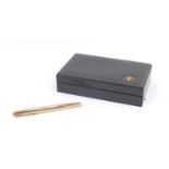 Parker 61 9ct gold fountain pen with case, 21.9g :For Further Condition Reports Please Visit Our