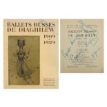 Rare Russian Beallets Russes De Diaghilew programme, with autographs of Serge Lifar, Jean Cocteau