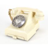 Vintage GPO Bakelite dial telephone in ivory, 14cm high :For Further Condition Reports Please