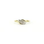 18ct gold diamond crossover ring, size K, 1.6g :For Further Condition Reports Please Visit Our